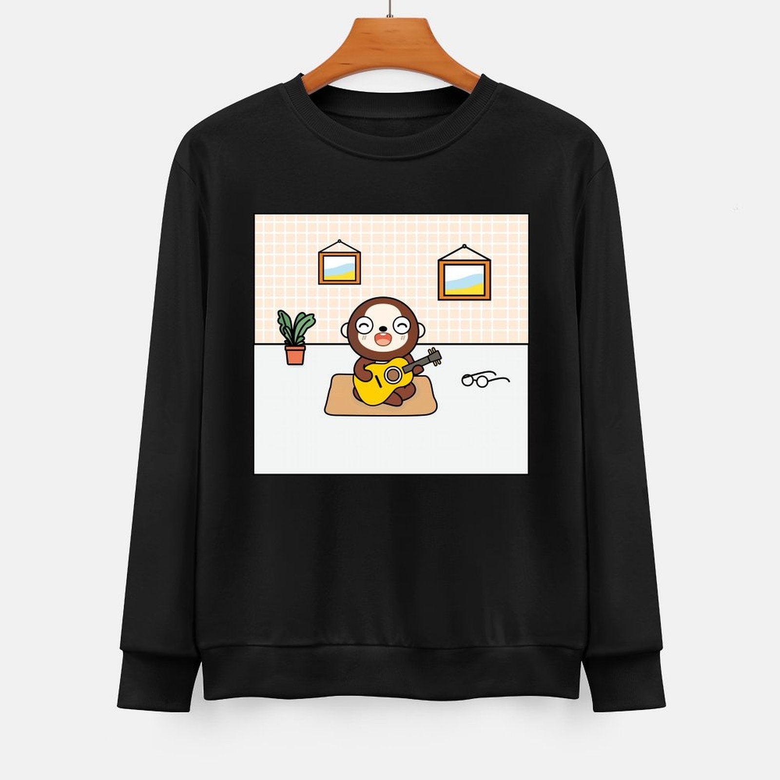 Front Patterned Long Sleeve TopStreetFit LooseFit